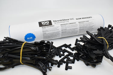 Blue Glow Stick Eye Glasses Bracelets Bulk Pack- 50 Pairs